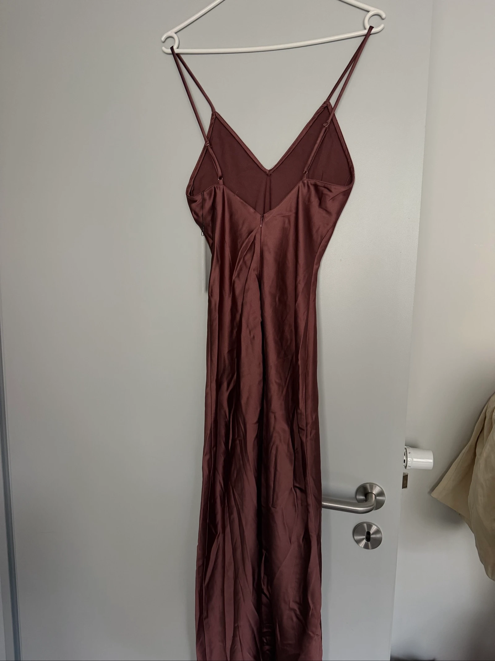 Vestido largo satinado Zara granate marrón – Talla XS – Nuevo con etiqueta – photo 3